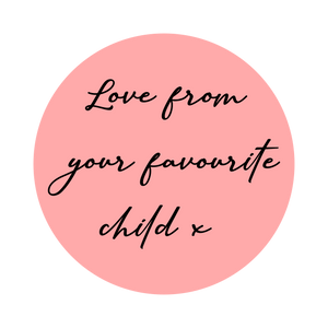 Love from your favourite child lettering cookie cutter and stamp