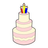 Birthday cake cookie cutter and stamp