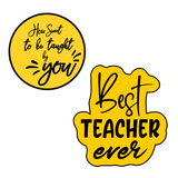 Best teacher ever  cookie cutter and stamp (set of 2)