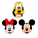 Mickey Mouse cookie cutters with stamps  ( set of 3 )