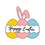 Happy easter lettering cookie cutter and stamp