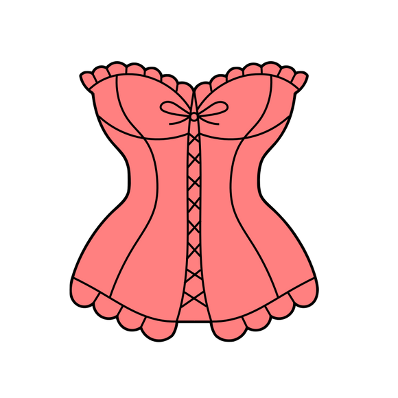 Corset cookie cutter and stamp