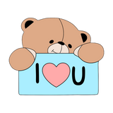 Teddy bear holding Banner cookie cutter with stamp