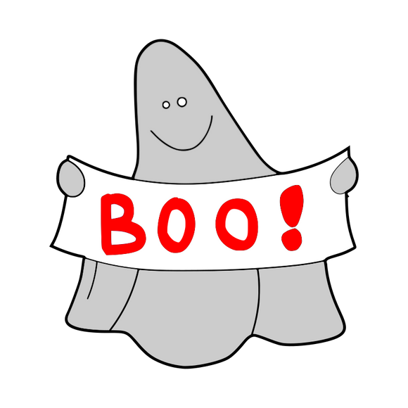 Ghost with boo signboard cookie cutter and stamp