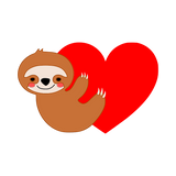 Sloth with heart cookie cutter with stamp