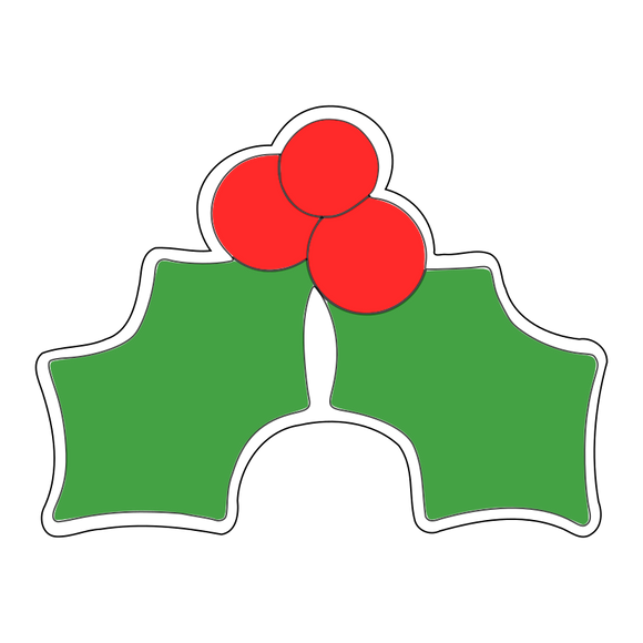 Mistletoe (Holly) cookie cutter and stamp