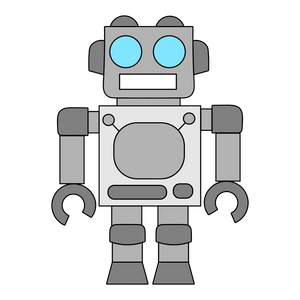 Retro robot cookie cutter with stamp