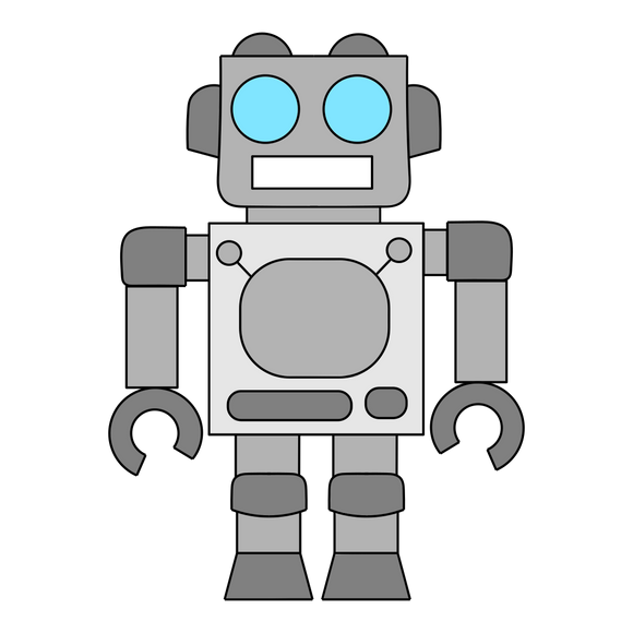 Retro robot cookie cutter with stamp