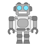 Retro robot cookie cutter with stamp