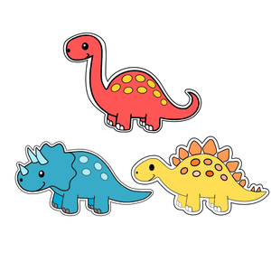 Dinosaurs set 1 cookie cutters with stamps  ( set of 3 )