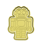 Retro robot cookie cutter with stamp