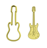 Electric guitar 2 cookie cutter and stamp