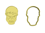 Hulk face cookie cutter with stamp