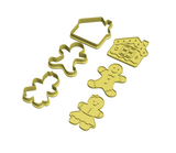 Gingerbread cookie cutters with stamps  ( set of 3 )
