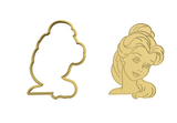 Belle (beauty and the beast) cookie cutter and stamp