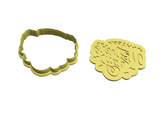 Happy Mother's day calligraphy cookie cutter with debosser