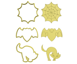 Halloween set2 cookie cutters with stamps  (set of 3)
