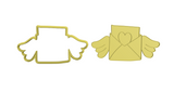 Flying valentine letter cookie cutter with stamp