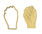 Hand with nails cutter and stamp