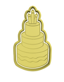 Birthday cake cookie cutter and stamp
