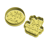 Best teacher ever  cookie cutter and stamp (set of 2)