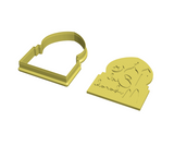 Eid Mubarak calligraphy cookie cutter with debosser