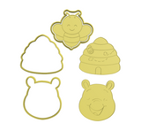 Pooh cookie cutters with stamps  ( set of 3 )