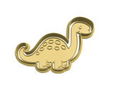 Red dinosaur (Apatosaurus) cookie cutter with stamp