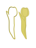 Opened tulip flower cookie cutter and stamp