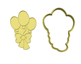 Balloons with ribbon cookie cutter with stamp