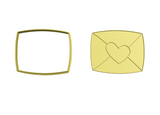 Love letter with heart cookie cutter with stamp