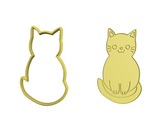 Cat cookie cutter and stamp
