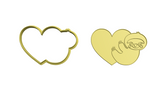 Sloth with heart cookie cutter with stamp