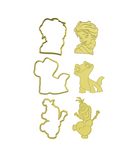 Frozen set cookie cutters with stamps  ( set of 3 )