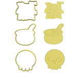Halloween set3 cookie cutters with stamps  (set of 3)
