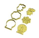 Snow cookie cutters with stamps  ( set of 3 )