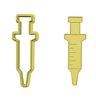 Syringe cookie cutter and stamp