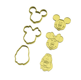 Mickey Mouse cookie cutters with stamps  ( set of 3 )