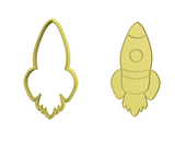 Rocket cookie cutter with stamp