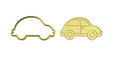 Car cookie cutter with stamp