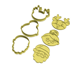 Santa cookie cutters with stamps  ( set of 3 )