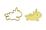 Unicorn 2  cookie cutter with stamp