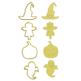 Halloween set4 cookie cutters with stamps  (set of 4)