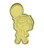 Little boy with  baloon cookie cutter and stamp