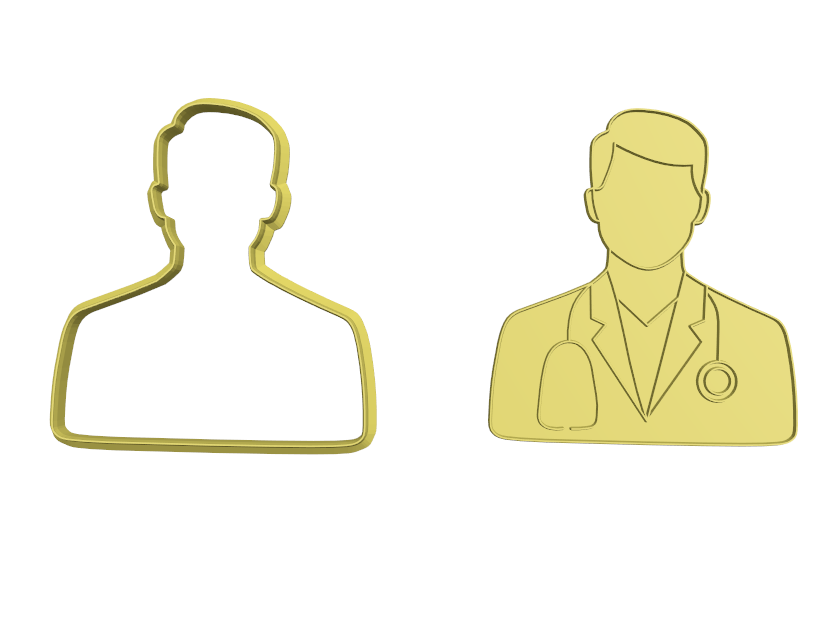 Doctor cookie cutter and stamp – Frosted Cutters