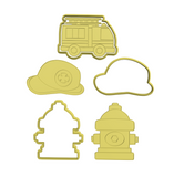 Firefighting cookie cutters with stamps  ( set of 3 )