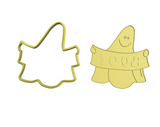 Ghost with boo signboard cookie cutter and stamp