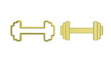 Barbell cookie cutter with stamp
