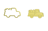 Truck holding eggs and bunny cookie cutter and stamp