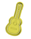 Acoustic guitar 2 cookie cutter and stamp